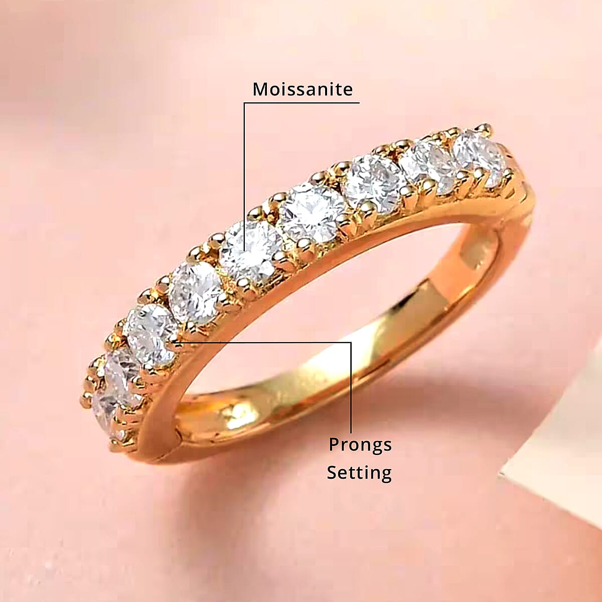 Moissanite Openable Arthritis Ring, Vermeil Yellow Gold Over Sterling Silver Ring, Moissanite Jewelry, Gifts For Her 1.00 ctw image number 5