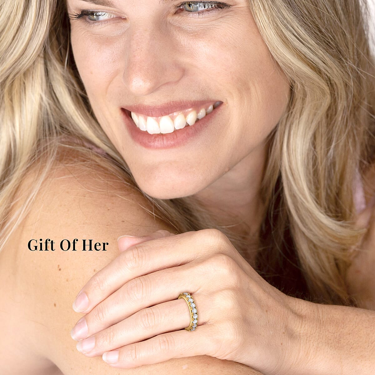 Moissanite Openable Arthritis Ring, Vermeil Yellow Gold Over Sterling Silver Ring, Moissanite Jewelry, Gifts For Her 1.00 ctw image number 6