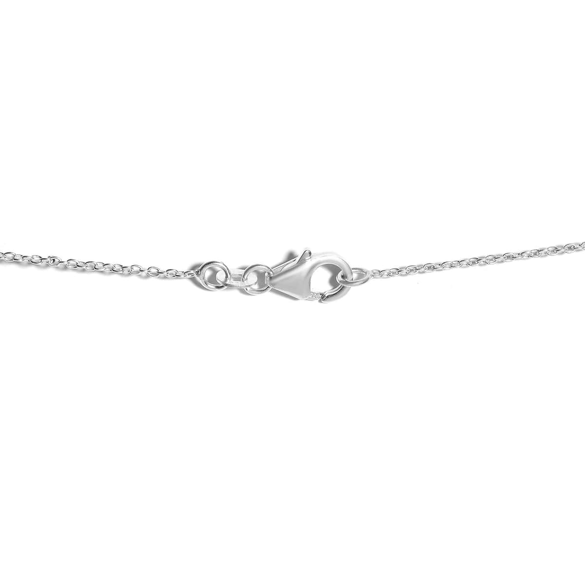 Peach Freshwater Pearl Station Necklace 20 Inches in Sterling Silver 22.25 ctw image number 4