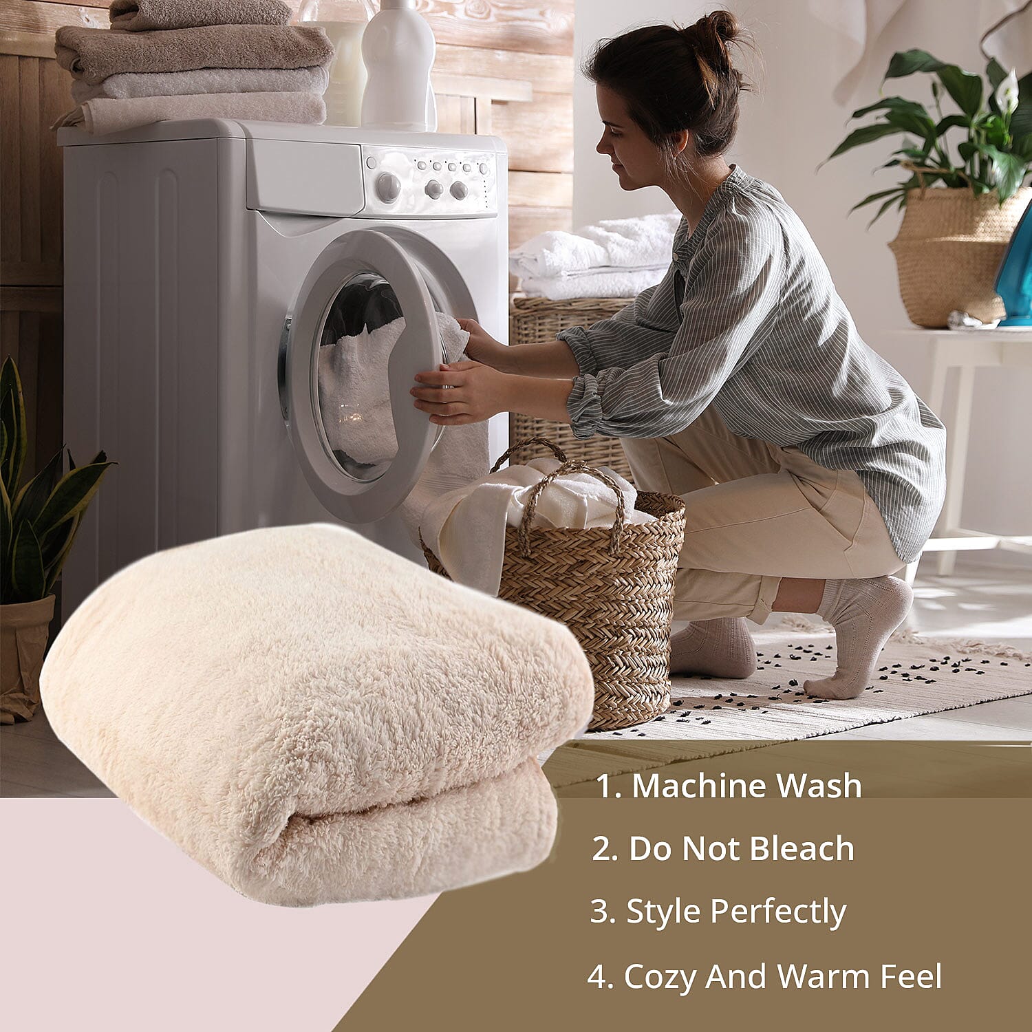 Homesmart Orange Microfiber Sherpa Blanket