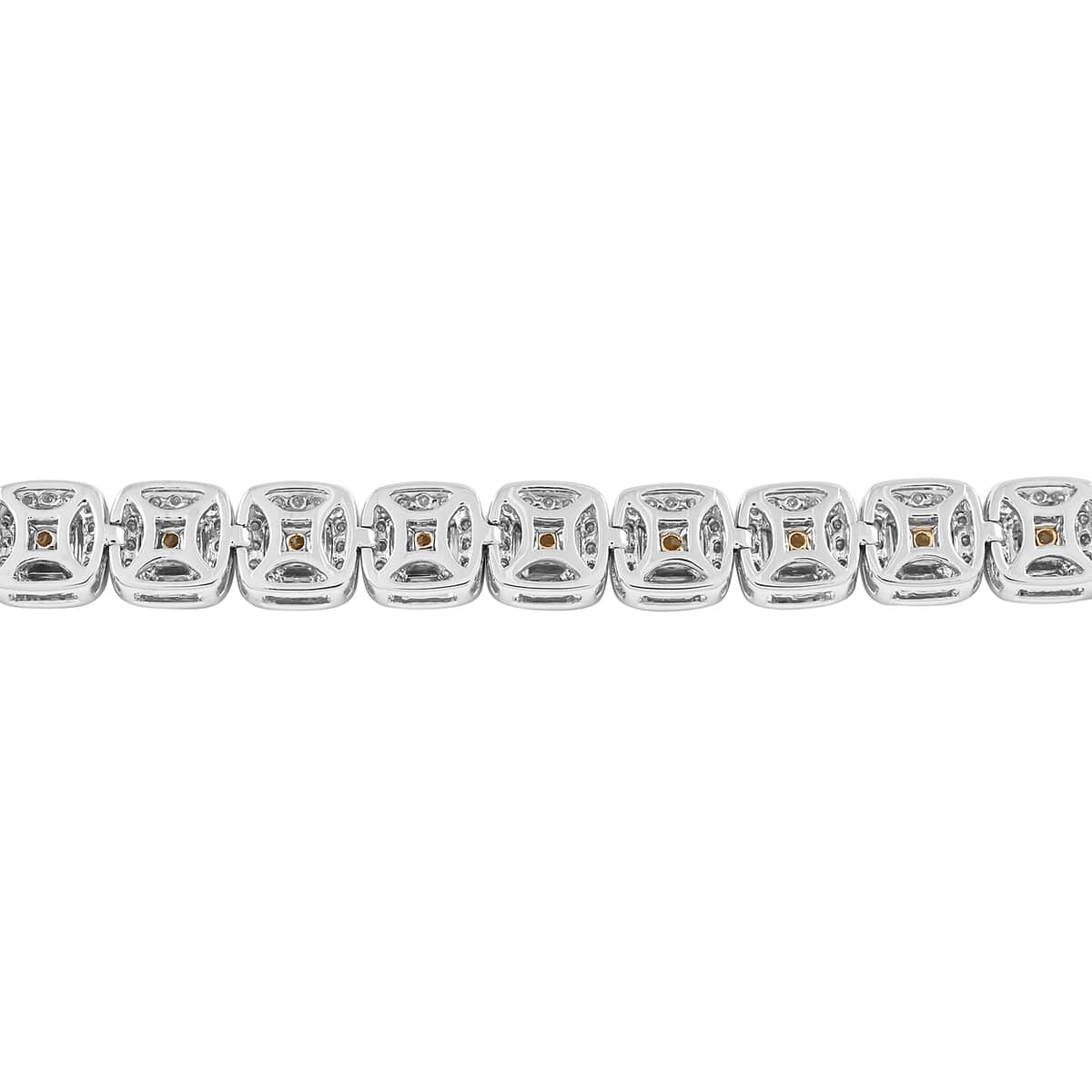 18K White Gold Natural Yellow and White Diamond SI Bracelet (7.00 In) 18.50 Grams 5.15 ctw image number 5