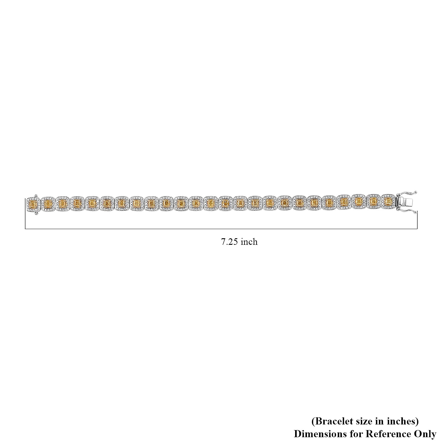 18K White Gold Natural Yellow and White Diamond SI Bracelet (7.00 In) 18.50 Grams 5.15 ctw