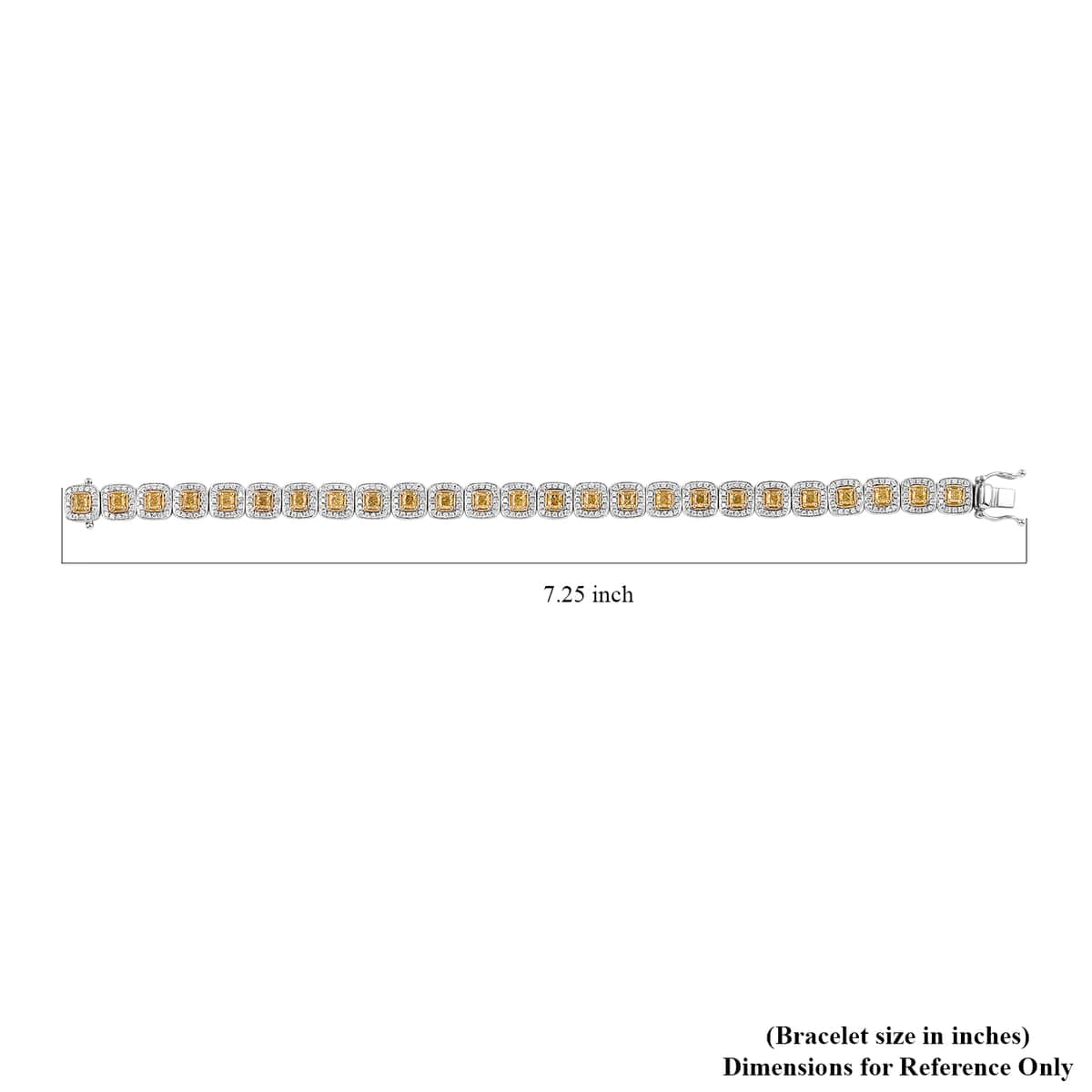 18K White Gold Natural Yellow and White Diamond SI Bracelet (7.00 In) 18.50 Grams 5.15 ctw image number 6