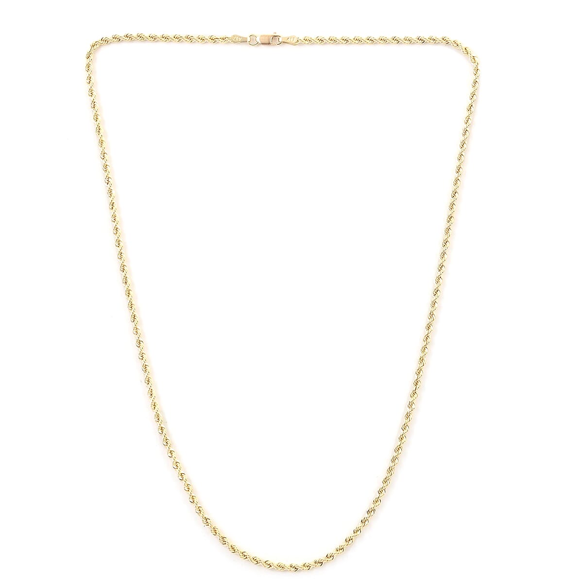 10K Yellow Gold 6.5mm Laser Rope Necklace 18 Inches 17.2 Grams image number 2