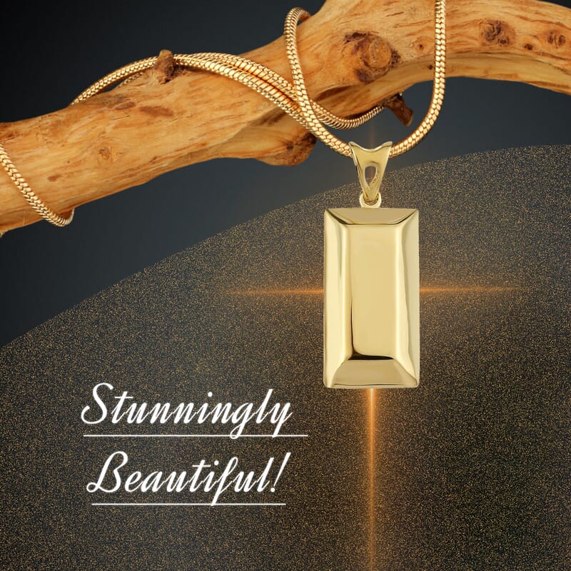 Luxoro Bar Pendant without Chain in 10K Yellow Gold 1.20 Grams