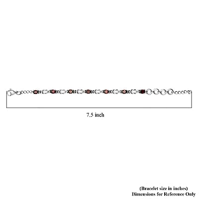 Orissa Rhodolite Garnet Bracelet in Stainless Steel (6.50 In) 3.00 ctw , Tarnish-Free, Waterproof, Sweat Proof Jewelry