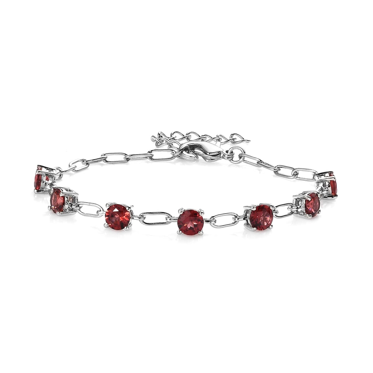 Karis Mozambique Garnet Bracelet in Platinum Bond (6.50 In) 3.50 ctw image number 0