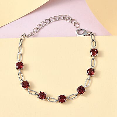 Karis Mozambique Garnet Bracelet in Platinum Bond (6.50 In) 3.50 ctw