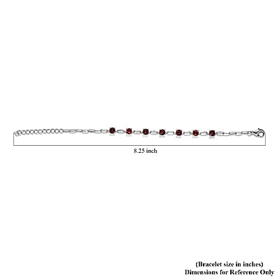 Karis Mozambique Garnet Bracelet in Platinum Bond (6.50 In) 3.50 ctw