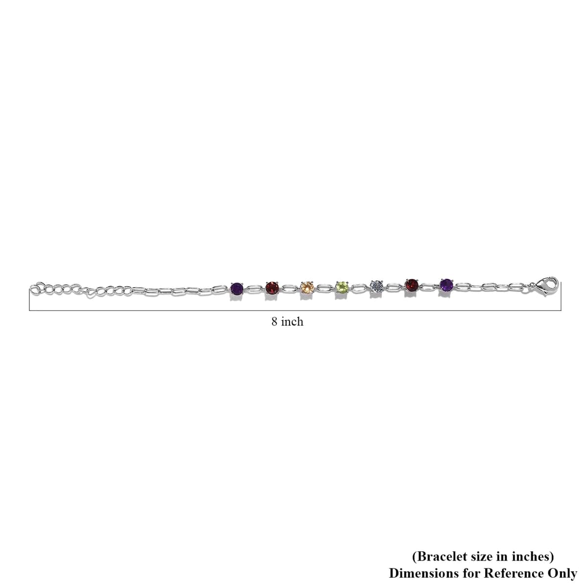 Karis Multi Gemstone Bracelet in Platinum Bond (6.50 In) 3.60 ctw image number 4