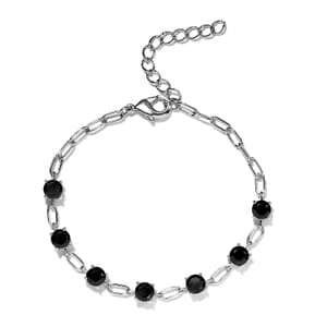 Karis Thai Black Spinel Bracelet in Platinum Bond (6.50 In) 3.85 ctw