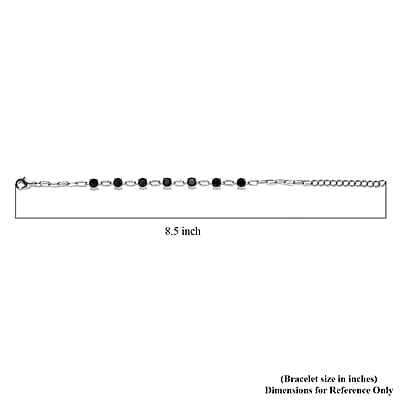 Karis Thai Black Spinel Bracelet in Platinum Bond (6.50 In) 3.85 ctw