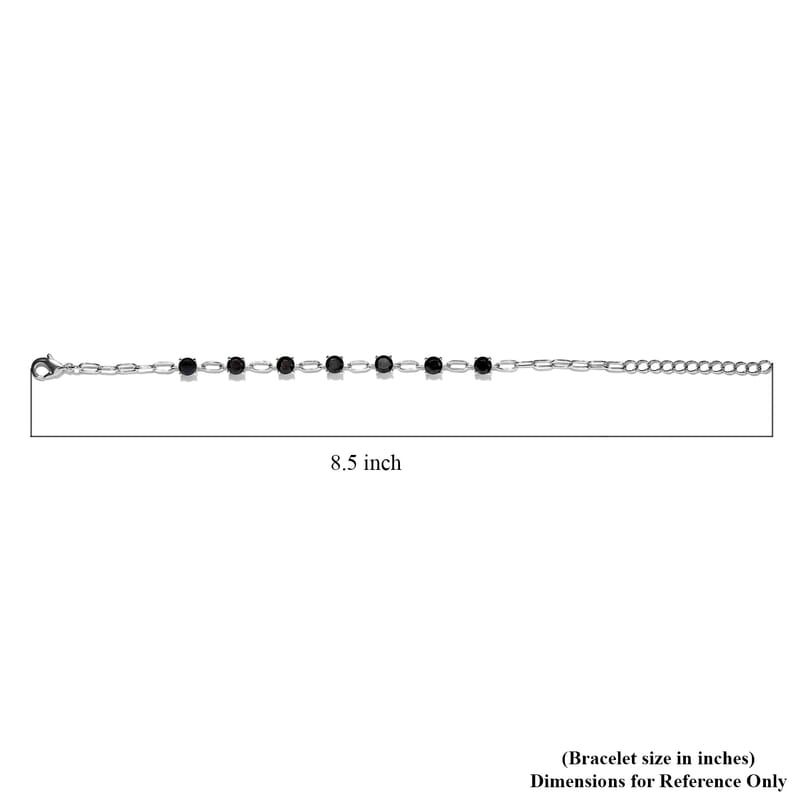 Karis Thai Black Spinel Bracelet in Platinum Bond (6.50 In) 3.85 ctw