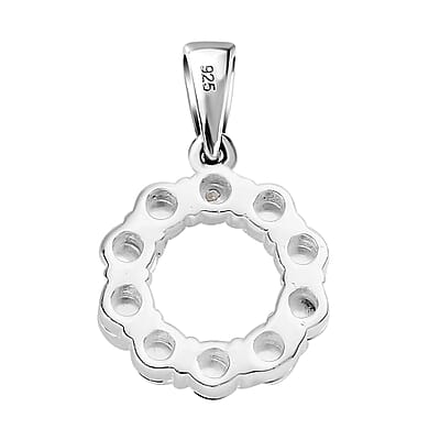 Diamond Accent Circle Pendant in Sterling Silver