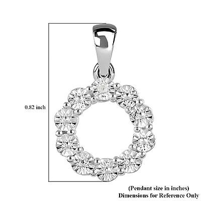 Diamond Accent Circle Pendant in Sterling Silver