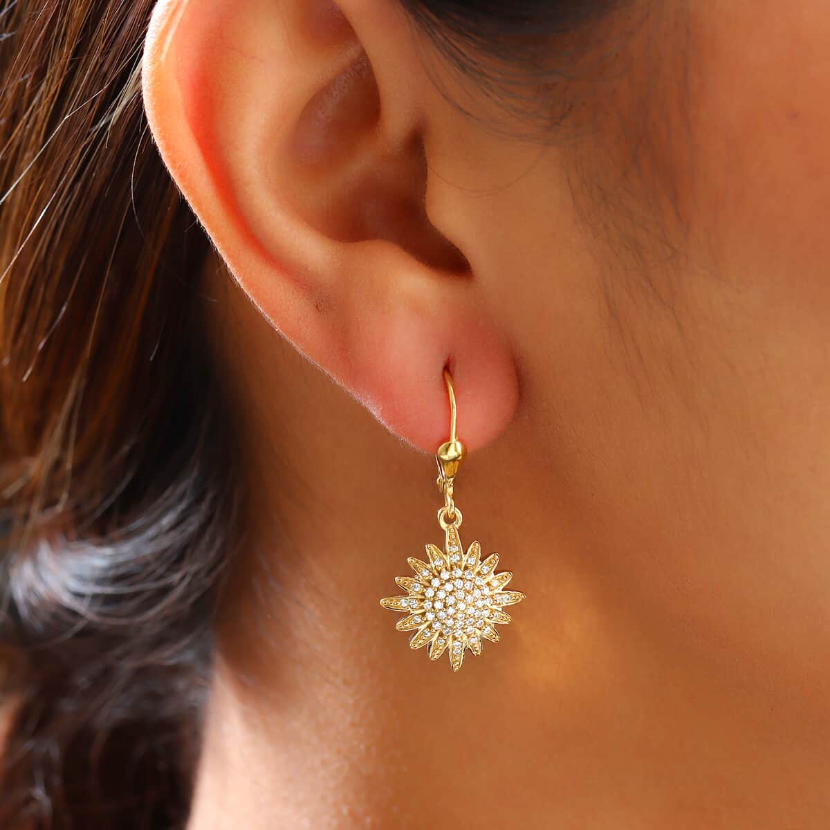 Tis the Season to Sparkle Jewelry Gift Set with Simulated Diamond Starburst Drop Earrings in 14K Yellow Gold Over Sterling Silver 0.90 ctw image number 3