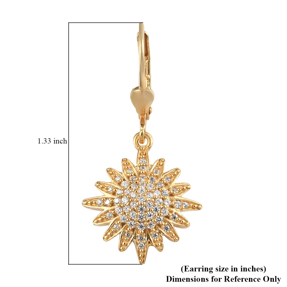 Tis the Season to Sparkle Jewelry Gift Set with Simulated Diamond Starburst Drop Earrings in 14K Yellow Gold Over Sterling Silver 0.90 ctw image number 6