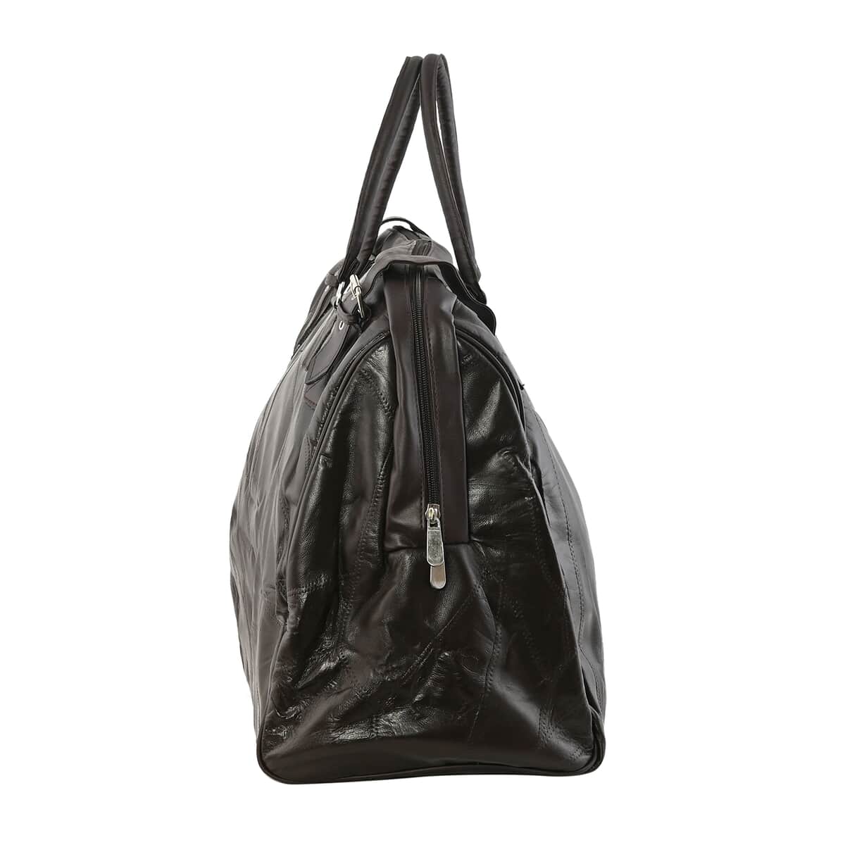 LOS ANGELES CLOSEOUT Brown 100% Genuine Leather Weekend Bag image number 2