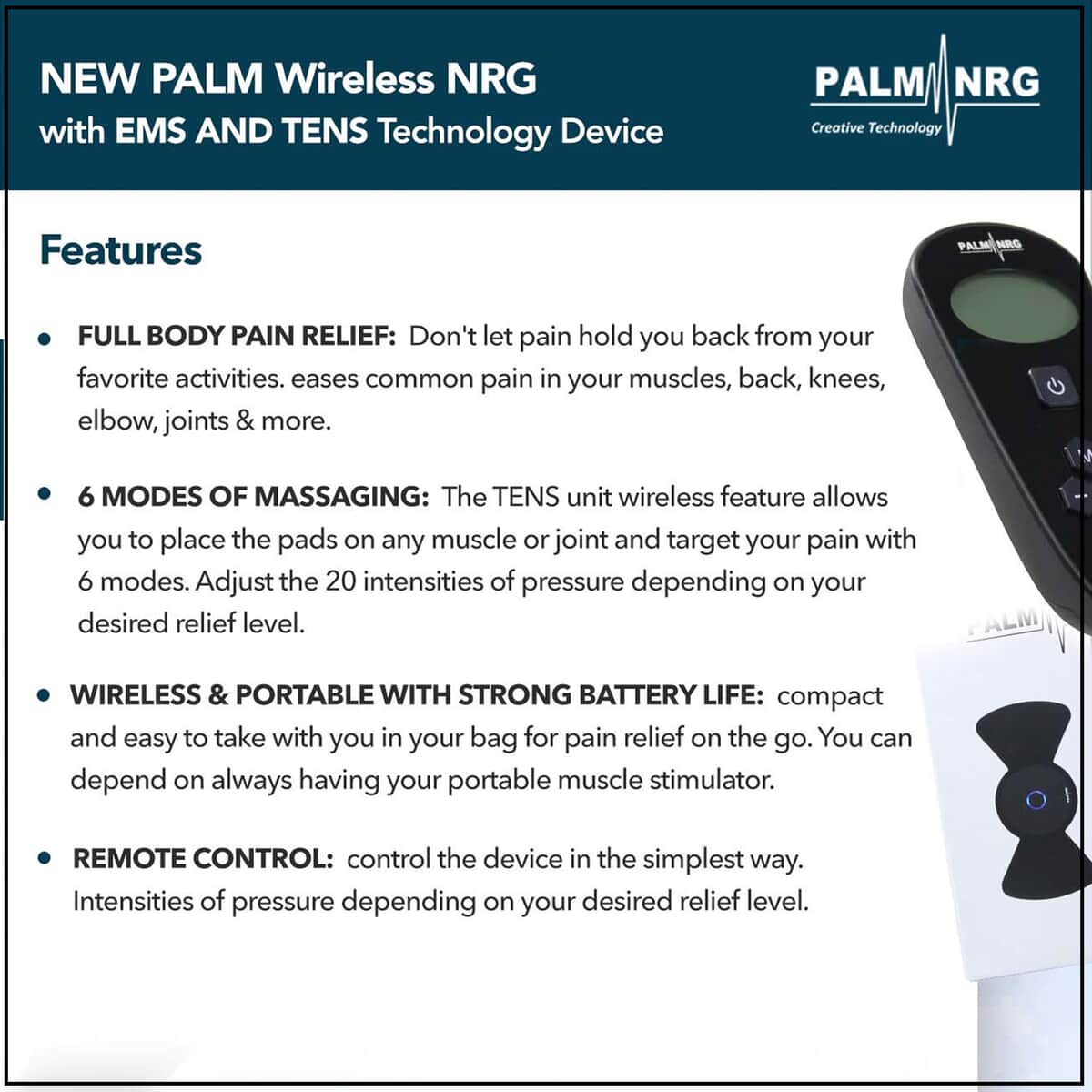 PALM Wireless NRG with EMS and TENS Technology Device image number 2