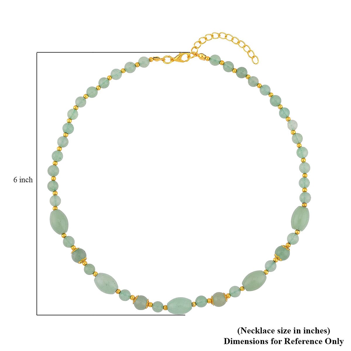 Green Aventurine 117.00 ctw Beaded Necklace in Goldtone 18-20 Inches image number 4