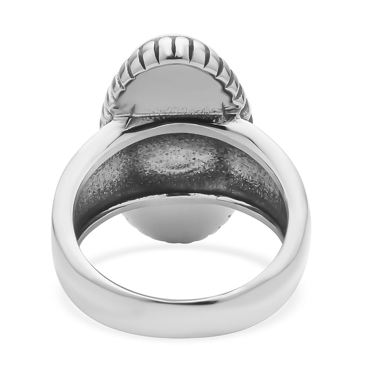 Chevron Amethyst Solitaire Ring in Stainless Steel (Size 10) 20.00 image number 4