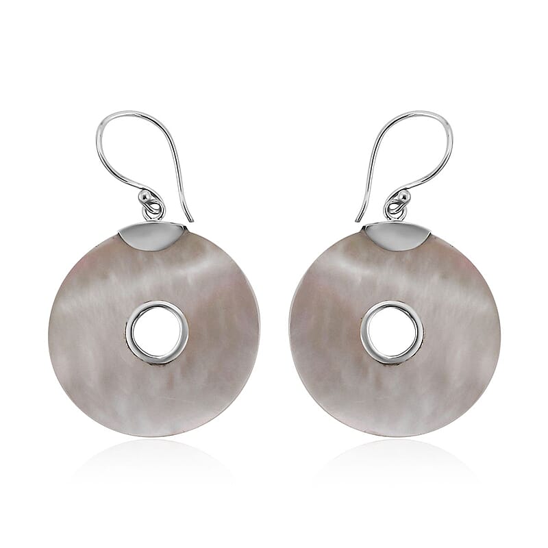 Mother Of Pearl Fancy Earrings in Sterling Silver