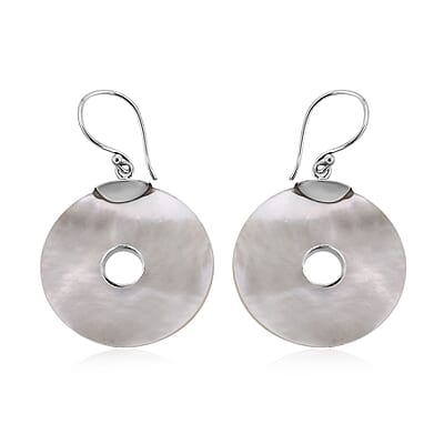 Mother Of Pearl Fancy Earrings in Sterling Silver