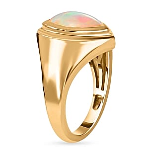 Ethiopian Welo Opal 1.13 ctw Ring in 14K Yellow Gold Over Sterling Silver (Size 5.5)