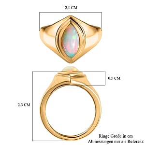 Ethiopian Welo Opal 1.13 ctw Ring in 14K Yellow Gold Over Sterling Silver (Size 5.5)