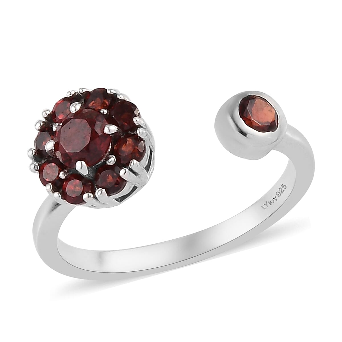 Mozambique Garnet January Birthstone Anxiety Spinner Openable Band Ring in Platinum Over Sterling Silver (Medium Adjustable Size 6-8) 1.00 ctw (Size 5.0) 1.00 ctw