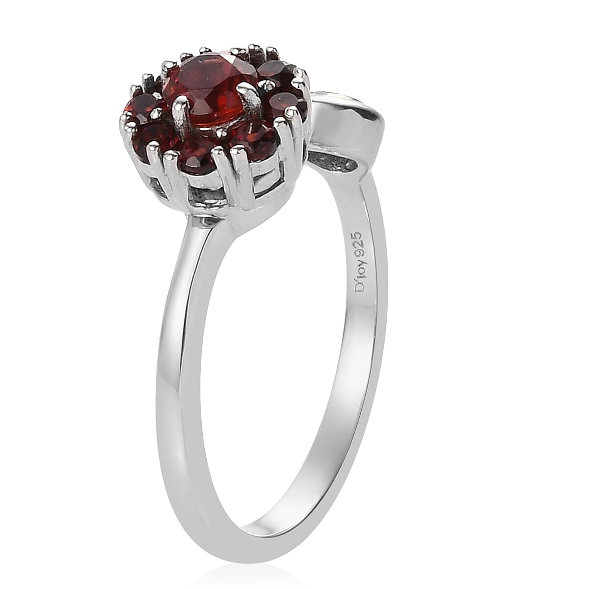 Mozambique Garnet Birthstone Anxiety Spinner Openable Band Ring in Platinum Over Sterling Silver (Medium Adjustable Size 6-8) 1.00 ctw image number 3