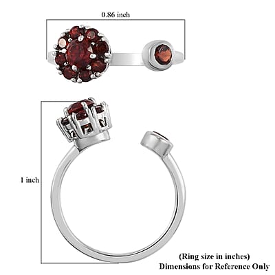Mozambique Garnet Birthstone Anxiety Spinner Openable Band Ring in Platinum Over Sterling Silver (Medium Adjustable Size 6-8) 1.00 ctw