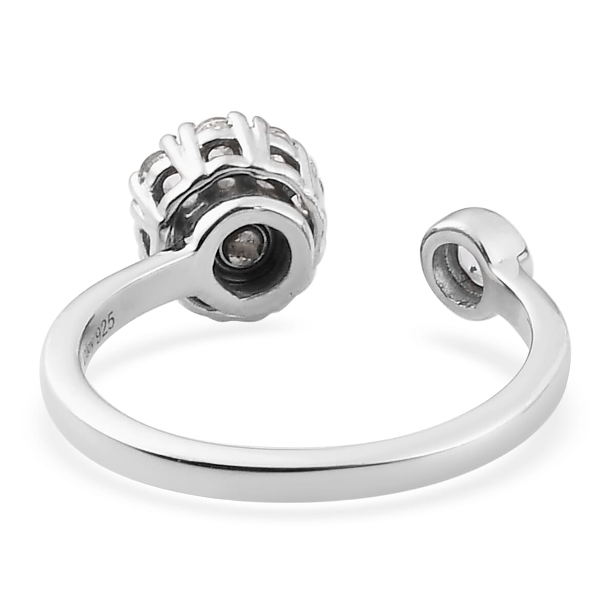 Mangoro Aquamarine Birthstone Anxiety Spinner Openable Band Ring in Platinum Over Sterling Silver (Adjustable Size 9-11) 0.65 ctw (Size 5) image number 4