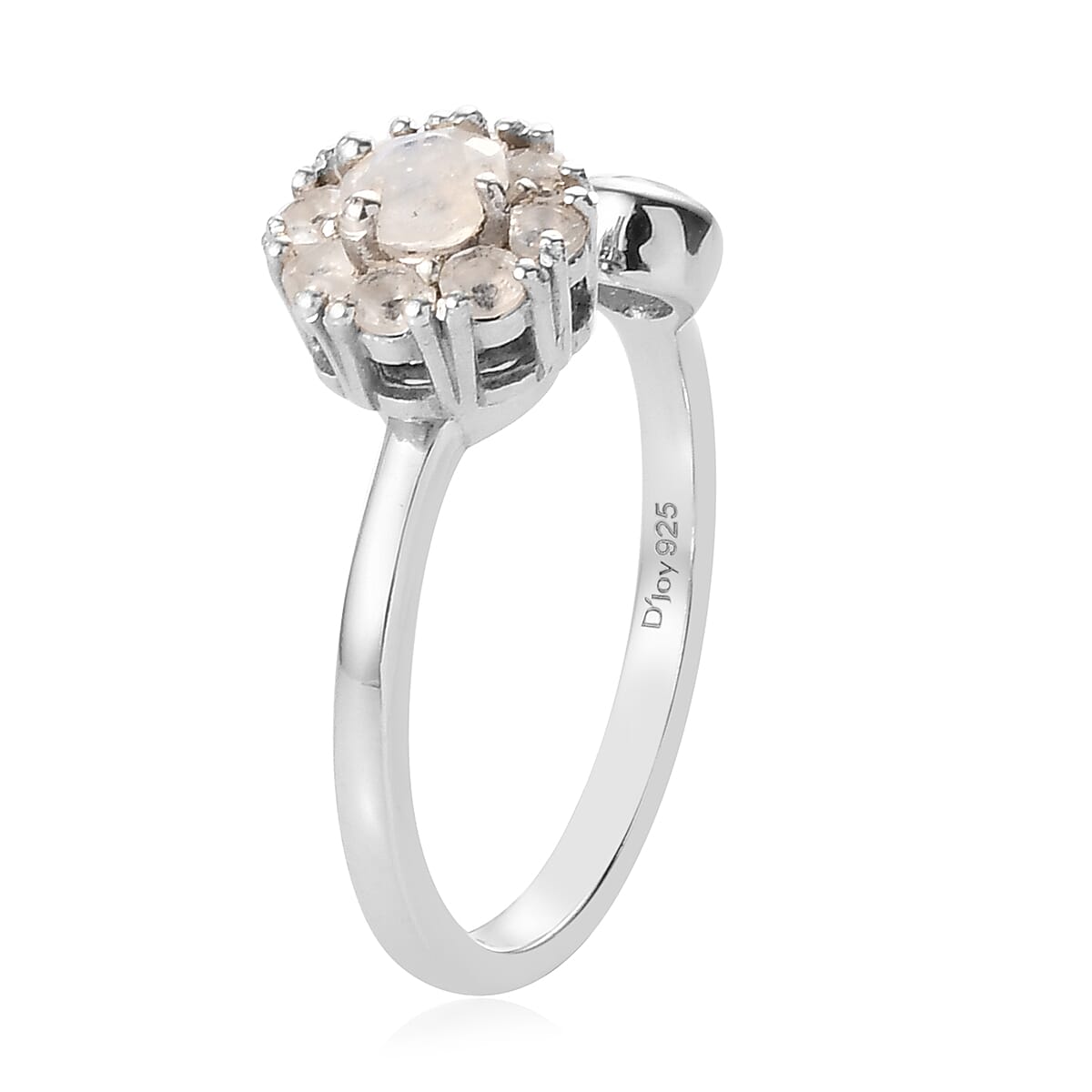 Kuisa Rainbow Moonstone Birthstone Anxiety Spinner Openable Band Ring in Platinum Over Sterling Silver (Adjustable Size 9-11) 0.70 ctw (Size 11)