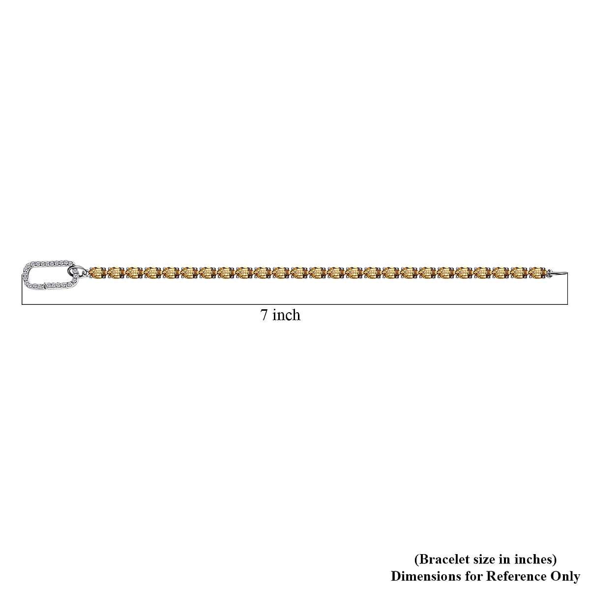 Brazilian Citrine 11.85 ctw Tennis Bracelet Platinum Over Sterling Silver, Customizable Gifts, Simulated Diamond Charm Enhancer Lock (7.25 In) image number 4