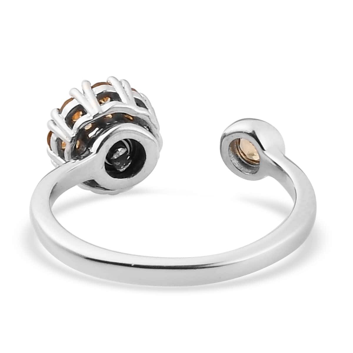 Brazilian Citrine November Birthstone Anxiety Spinner Openable Band Ring in Platinum Over Sterling Silver (Medium Adjustable Size 6-8) (Size 5.0) 0.70 ctw image number 4