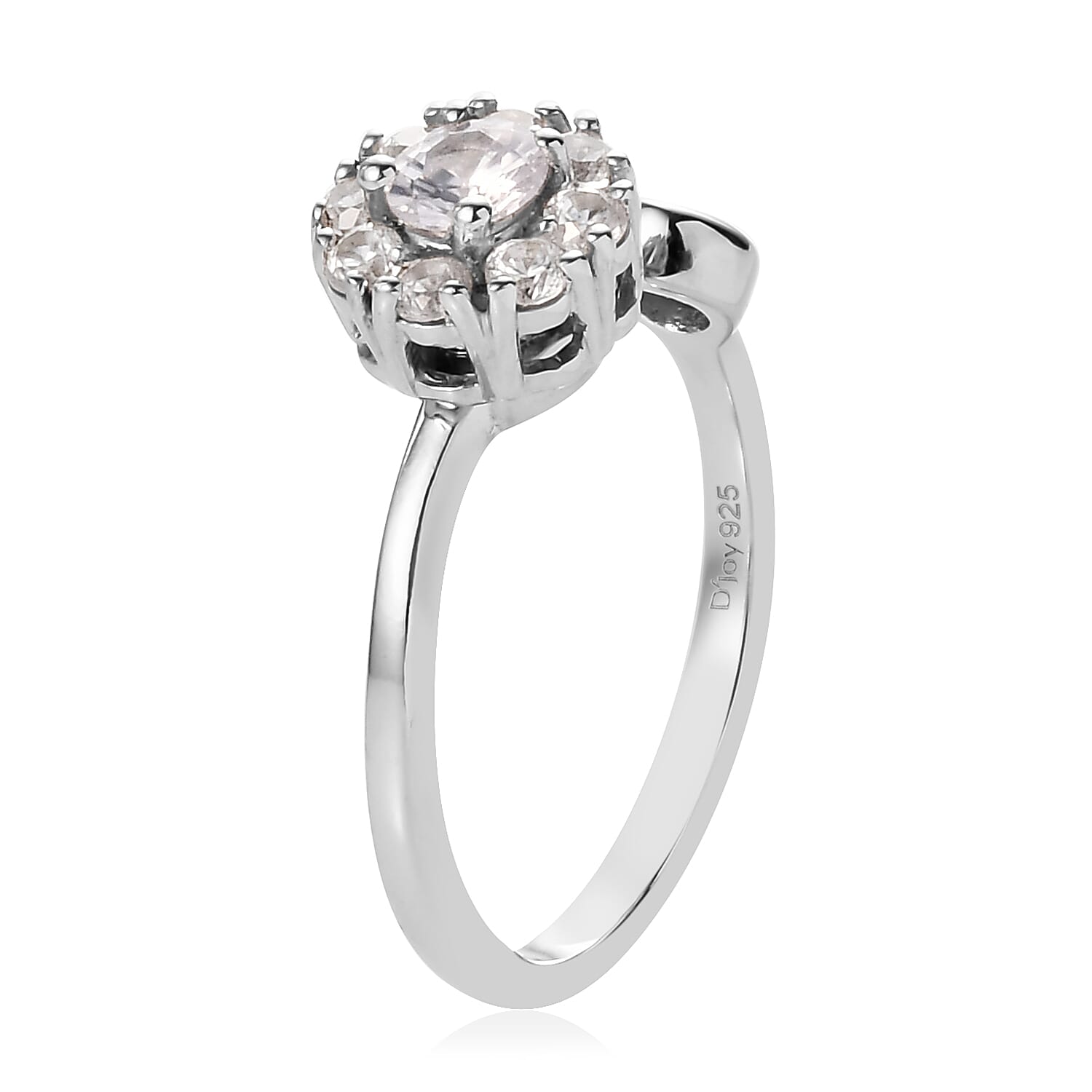 White Zircon Birthstone Anxiety Spinner Openable Band Ring in Platinum Over Sterling Silver (Medium Adjustable Size 9-11) 0.90 ctw (Size 6)