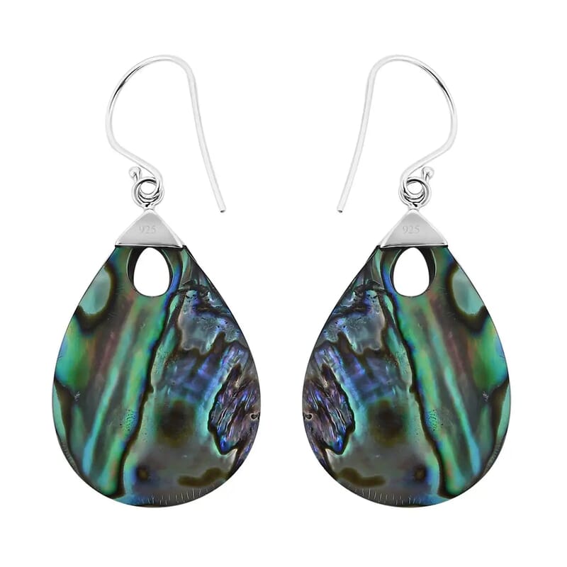 Abalone Shell Earrings in Sterling Silver