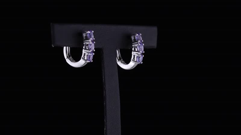 AAA Tanzanite Huggie Hoop Earrings in Platinum Over Sterling Silver 1.00 ctw