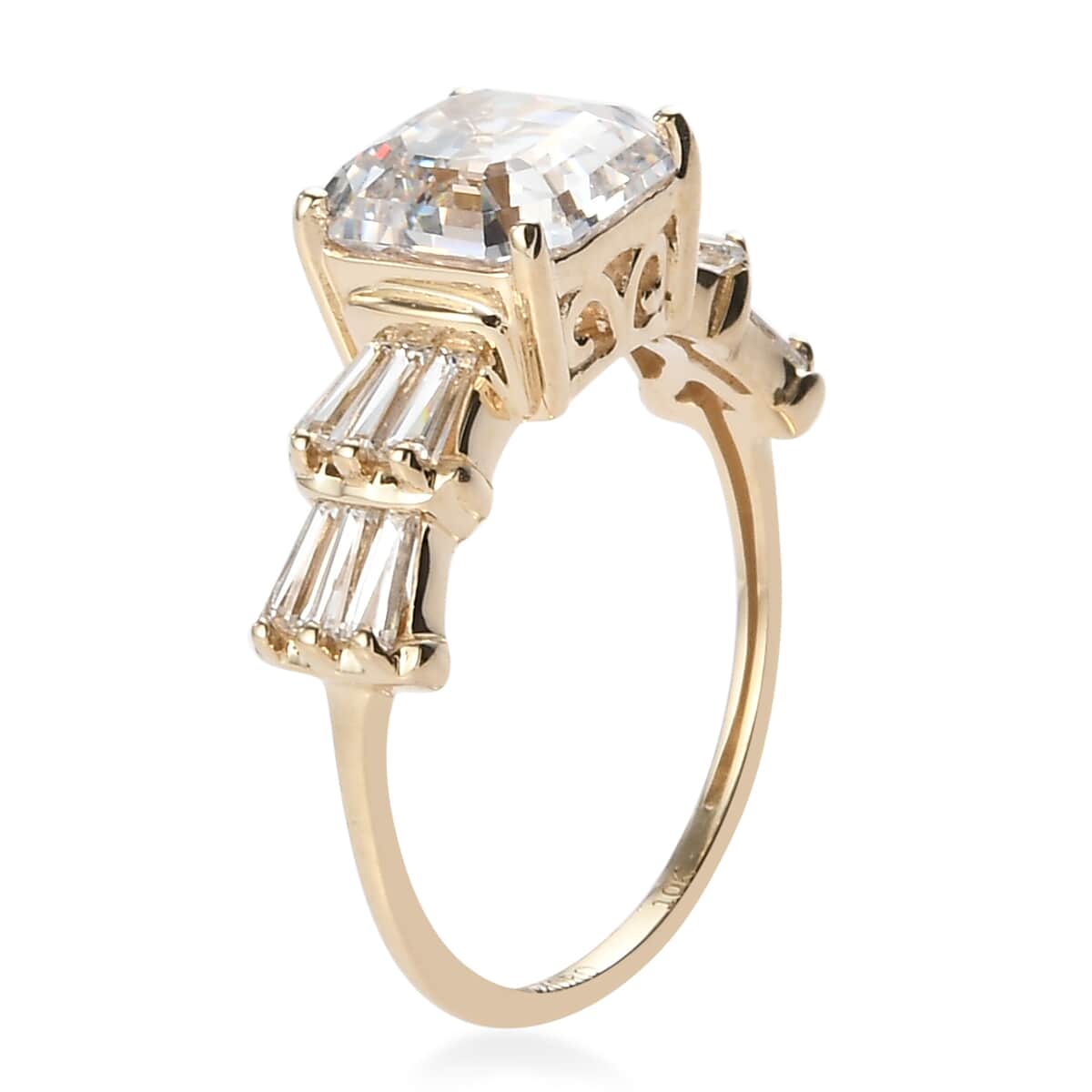 LUXORO 10K Yellow Gold Made with Finest CZ Ring (Size 7.0) 2.20 Grams 5.65 ctw image number 3
