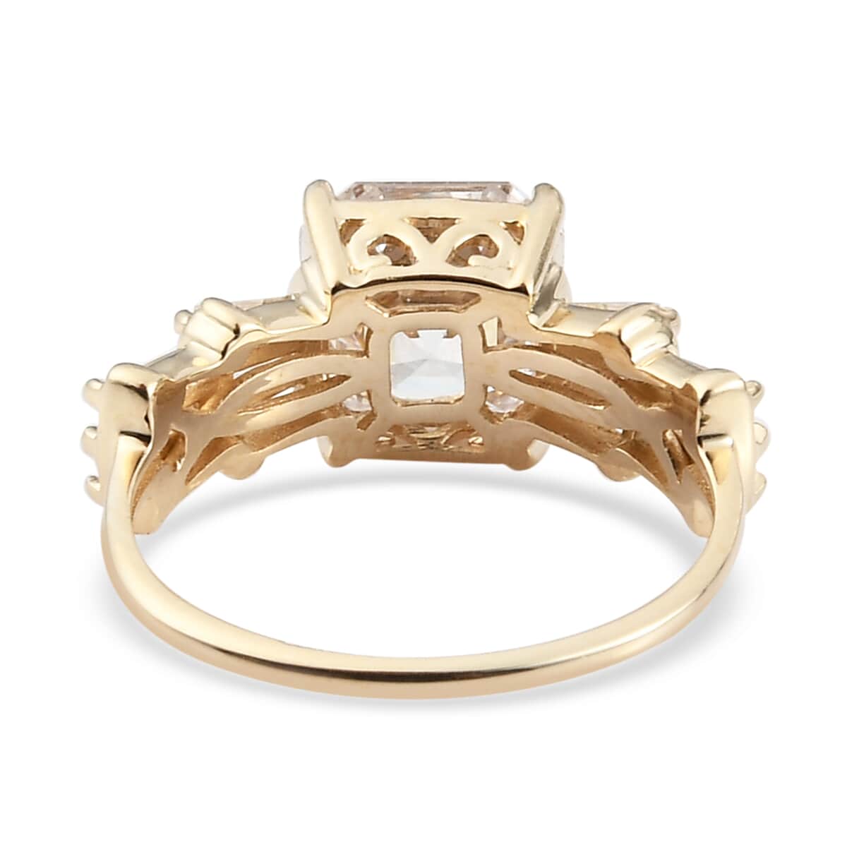 LUXORO 10K Yellow Gold Made with Finest CZ Ring (Size 7.0) 2.20 Grams 5.65 ctw image number 4