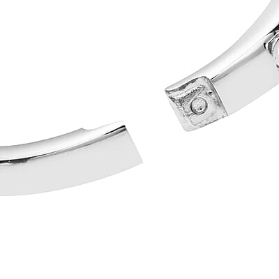 Black Howlite Bangle Bracelet in Stainless Steel (7.00 In) 12.50 ctw