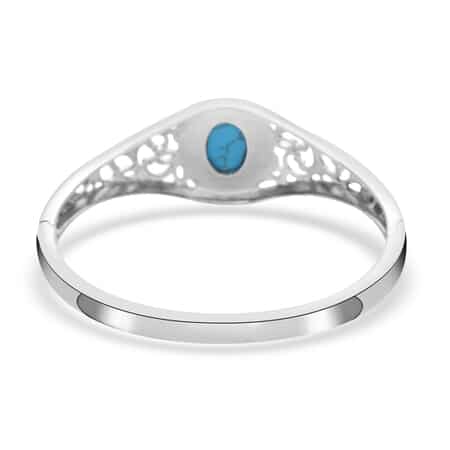 Blue Howlite Bangle Bracelet in Stainless Steel (7.00 In) 11.80 ctw image number 4