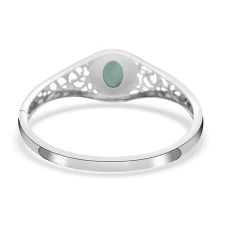 Green Aventurine Bangle Bracelet in Stainless Steel (7.00 In) 12.60 ctw image number 4