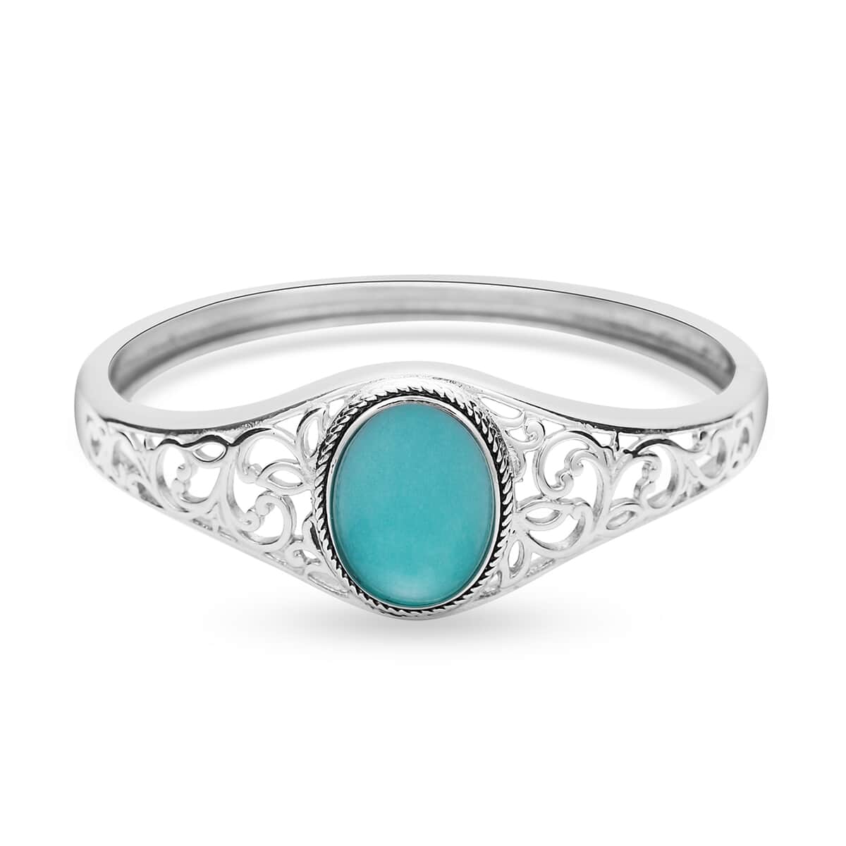 Amazonite Bangle Bracelet in Stainless Steel (7.00 In) 11.80 ctw image number 3