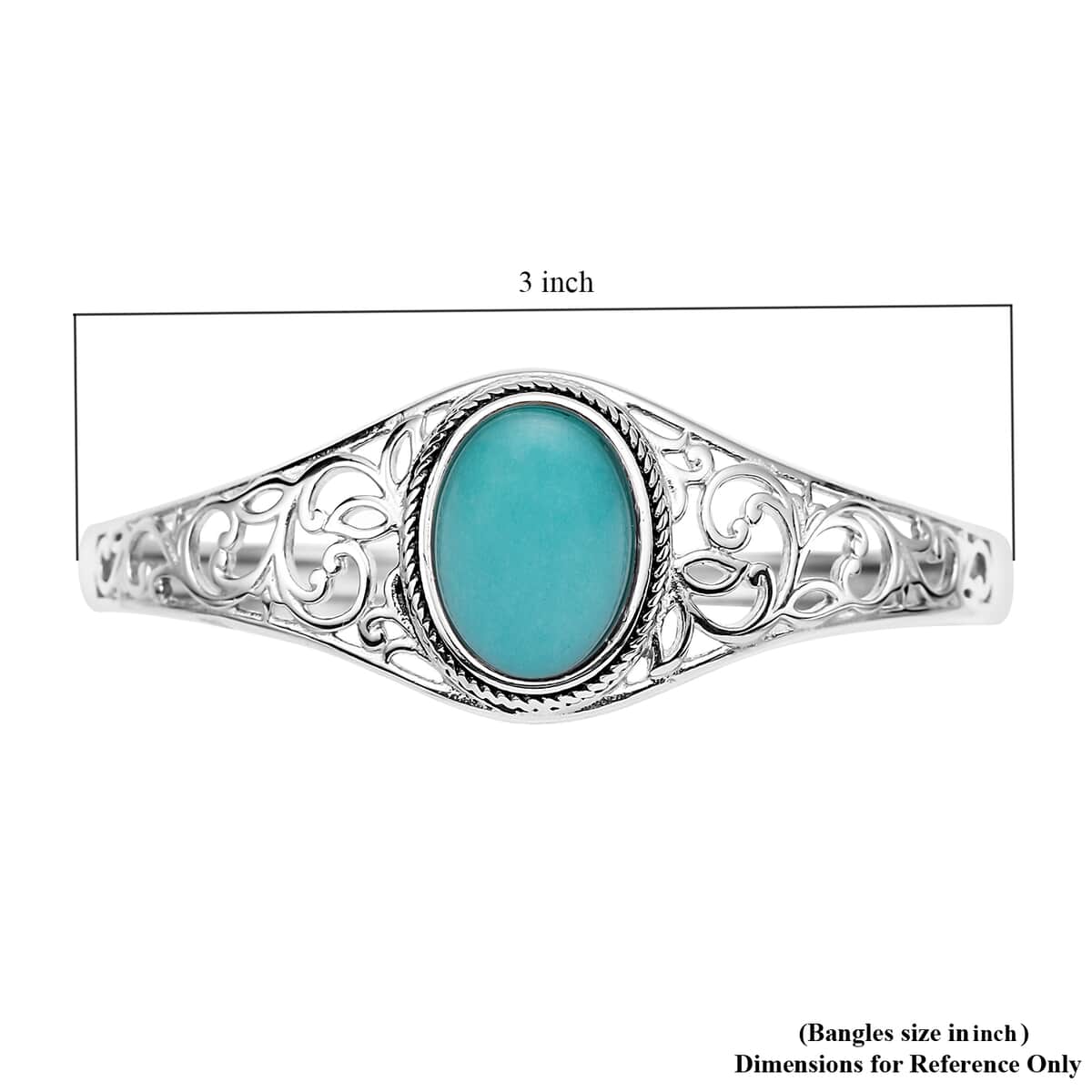 Amazonite Bangle Bracelet in Stainless Steel (7.00 In) 11.80 ctw image number 6