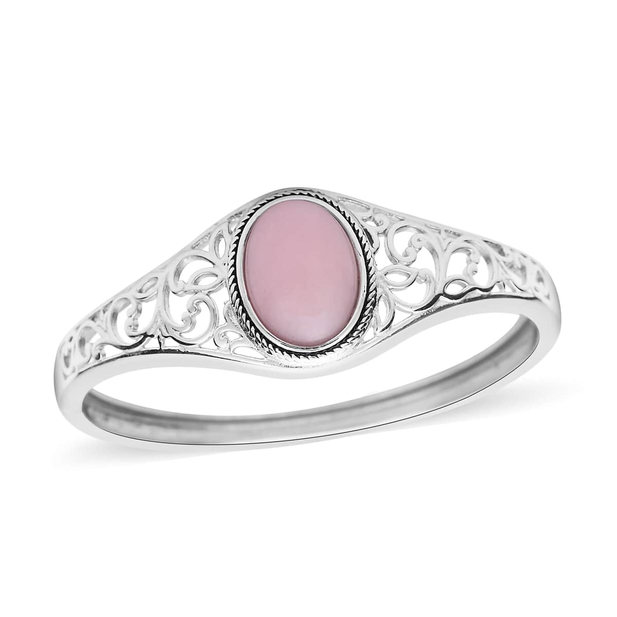 Galilea Rose Quartz Bangle Bracelet in Stainless Steel (7.00 In) 12.50 ctw image number 0