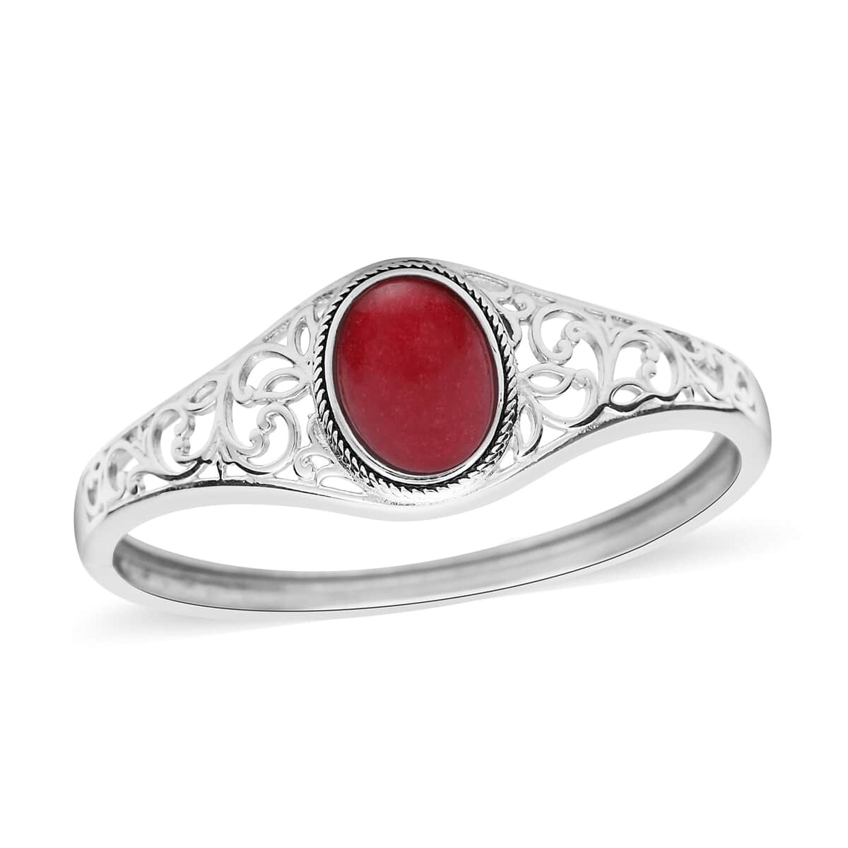 Simulated Red Carnelian (Ovl 19x14 mm) Bangle Bracelet in Stainless Steel (7.00 In) 11.70 ctw image number 0