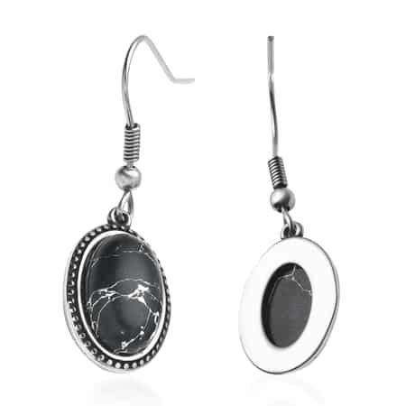 TLV Simulated Red Carnelian Earrings in Stainless Steel 7.60 ctw image number 3