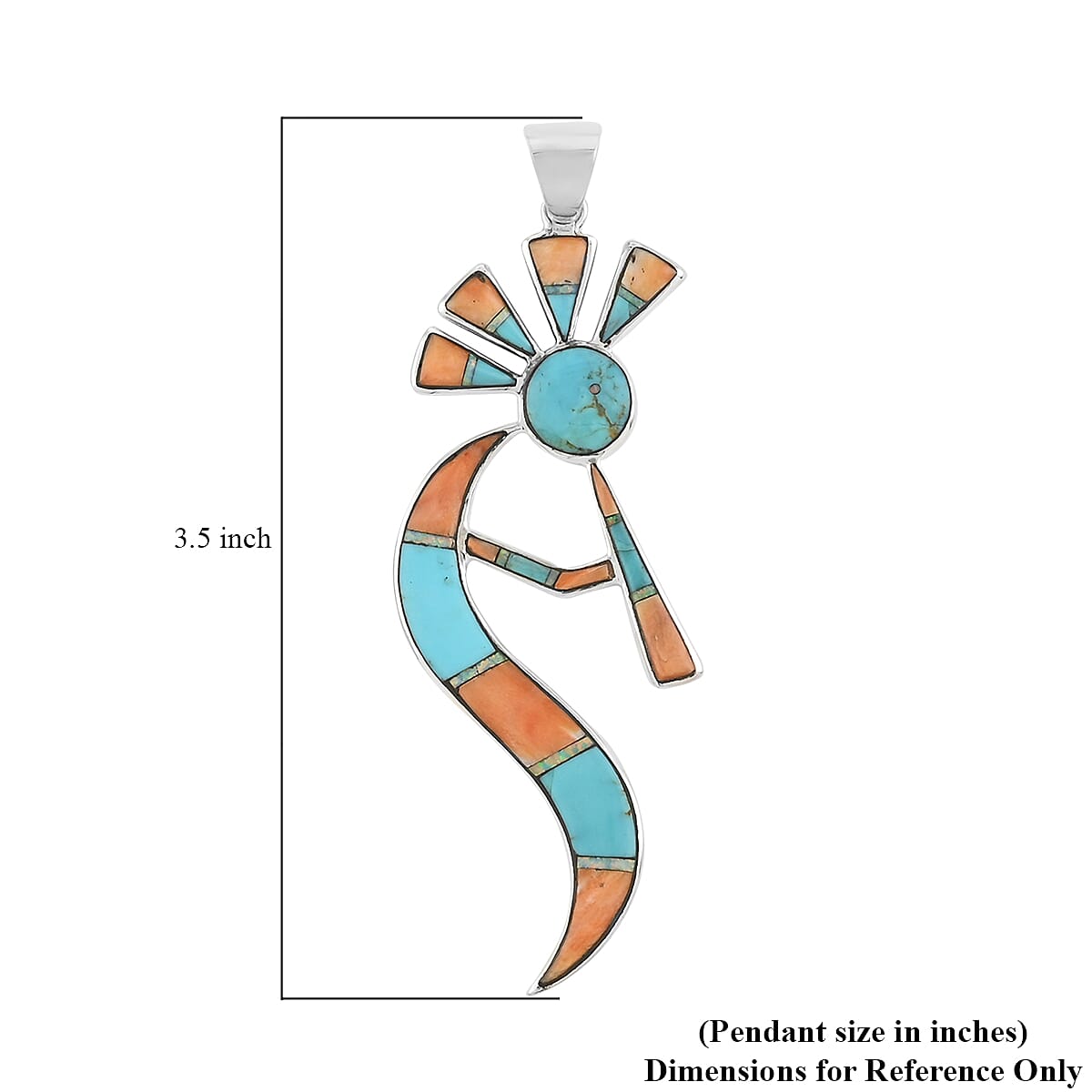 Santa Fe Style Multi Spinel and Lab Created Opal Kokopelli Pendant without Chain in Sterling Silver 11.50 Grams 2.00 ctw image number 2
